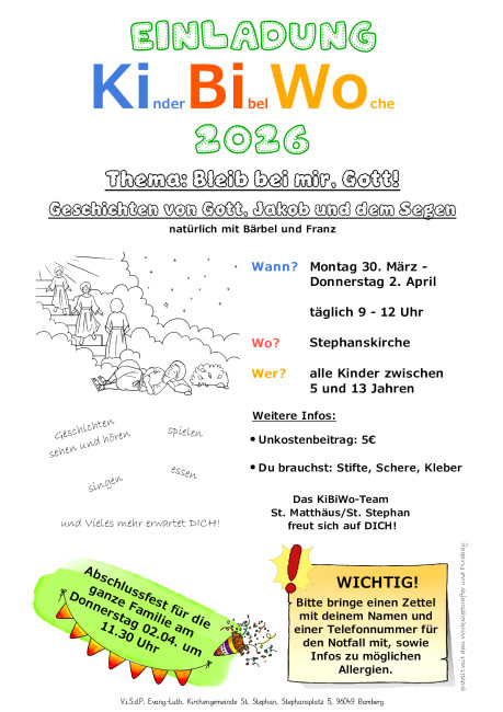 Ausschreibung Kinderbibelwoche